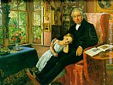 James Wyatt and His Granddaughter Mary by John Everett Millais